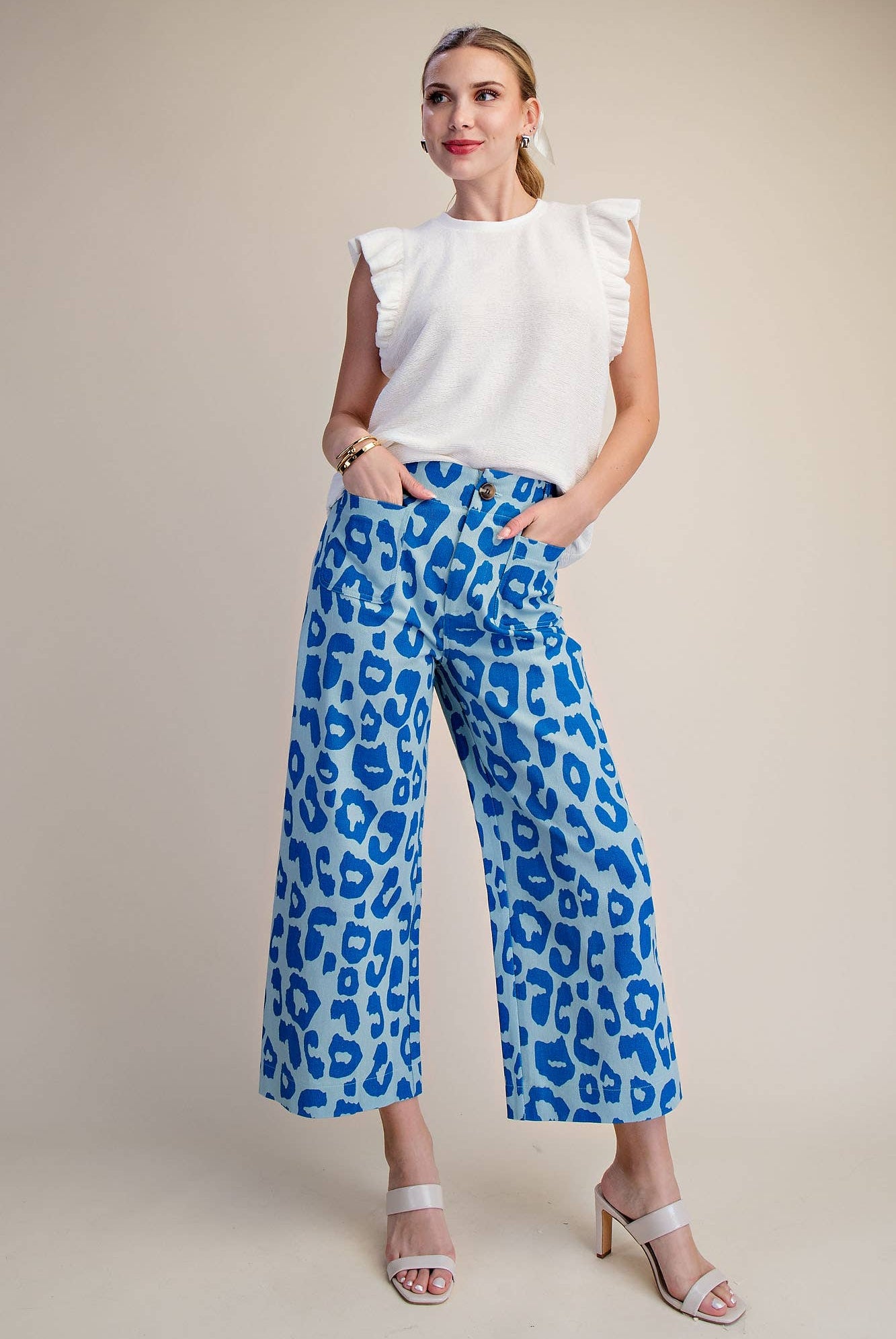 Colette Cropped Wide-Leg Neon Leopard Pants - Deadwood South Boutique & Company LLC