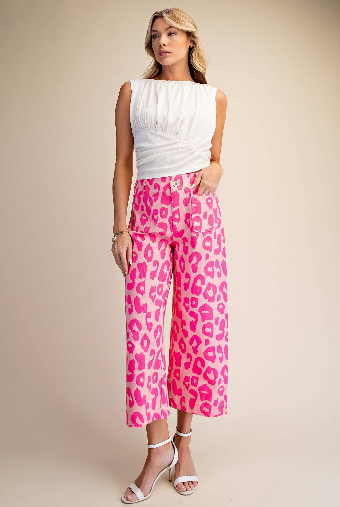Colette Cropped Wide-Leg Neon Leopard Pants - Deadwood South Boutique & Company LLC