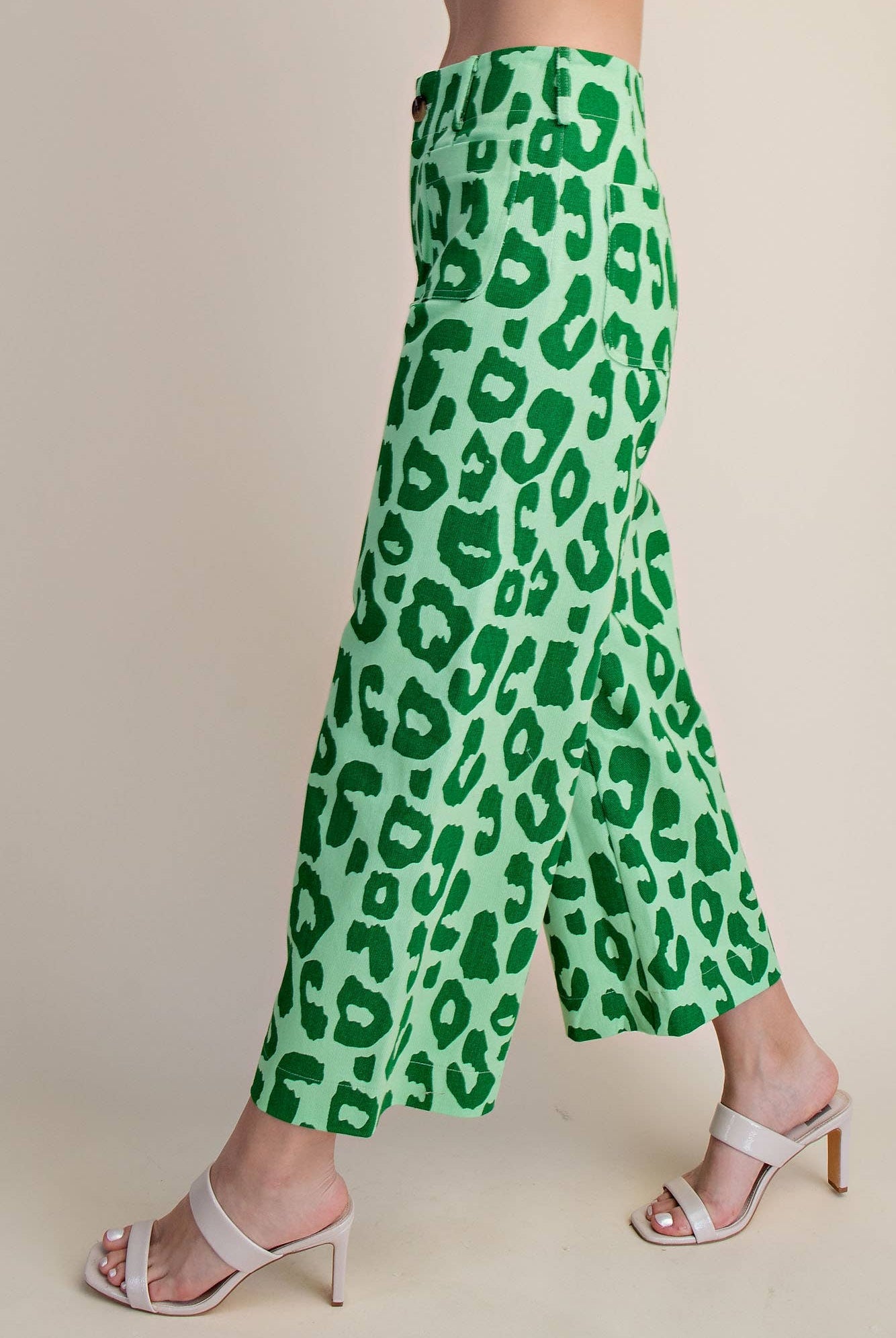 Colette Cropped Wide-Leg Neon Leopard Pants - Deadwood South Boutique & Company LLC