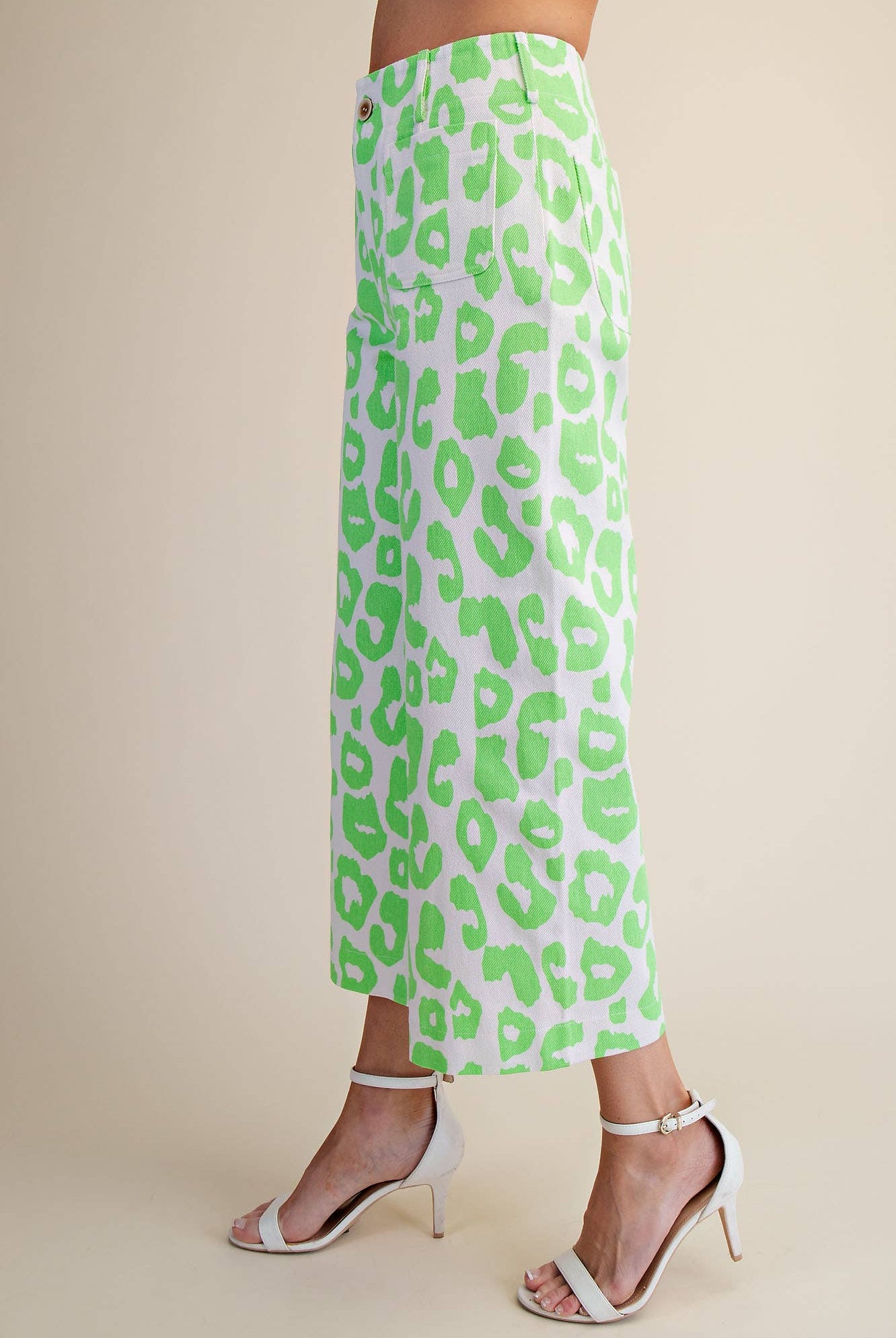 Colette Cropped Wide-Leg Neon Leopard Pants - Deadwood South Boutique & Company LLC