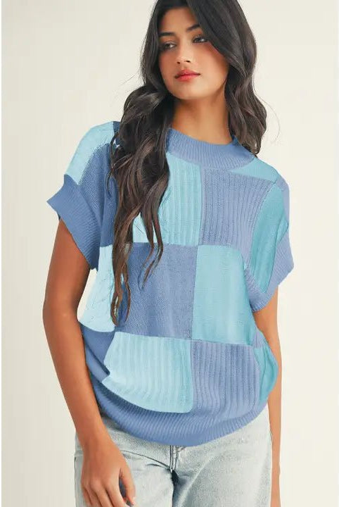 Color Black Crew Neck Short Sleeve Sweater - Deadwood South Boutique & Company LLC