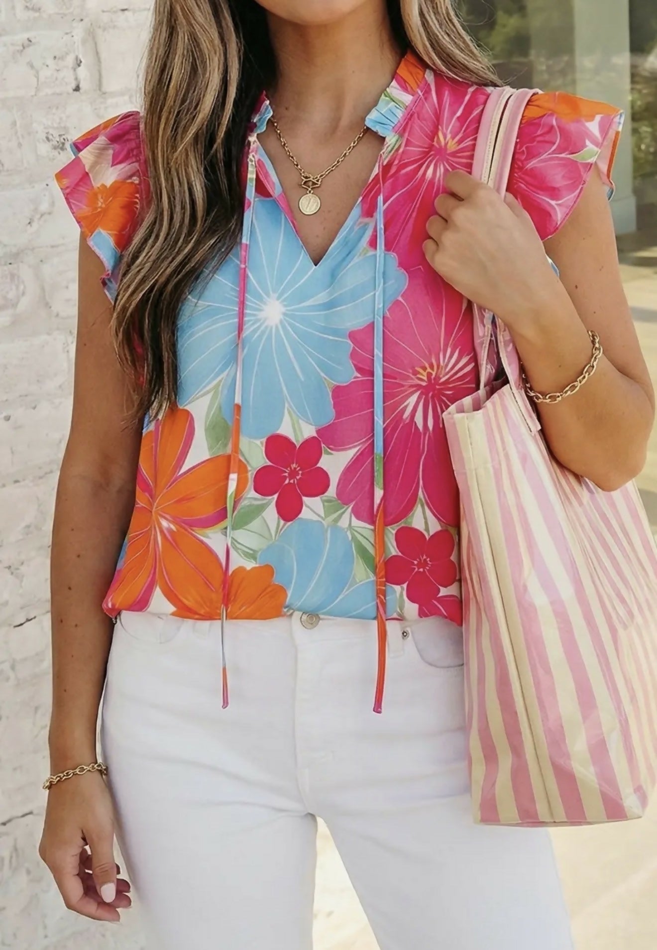 Color Me Bright Floral Top - Deadwood South Boutique & Company LLC