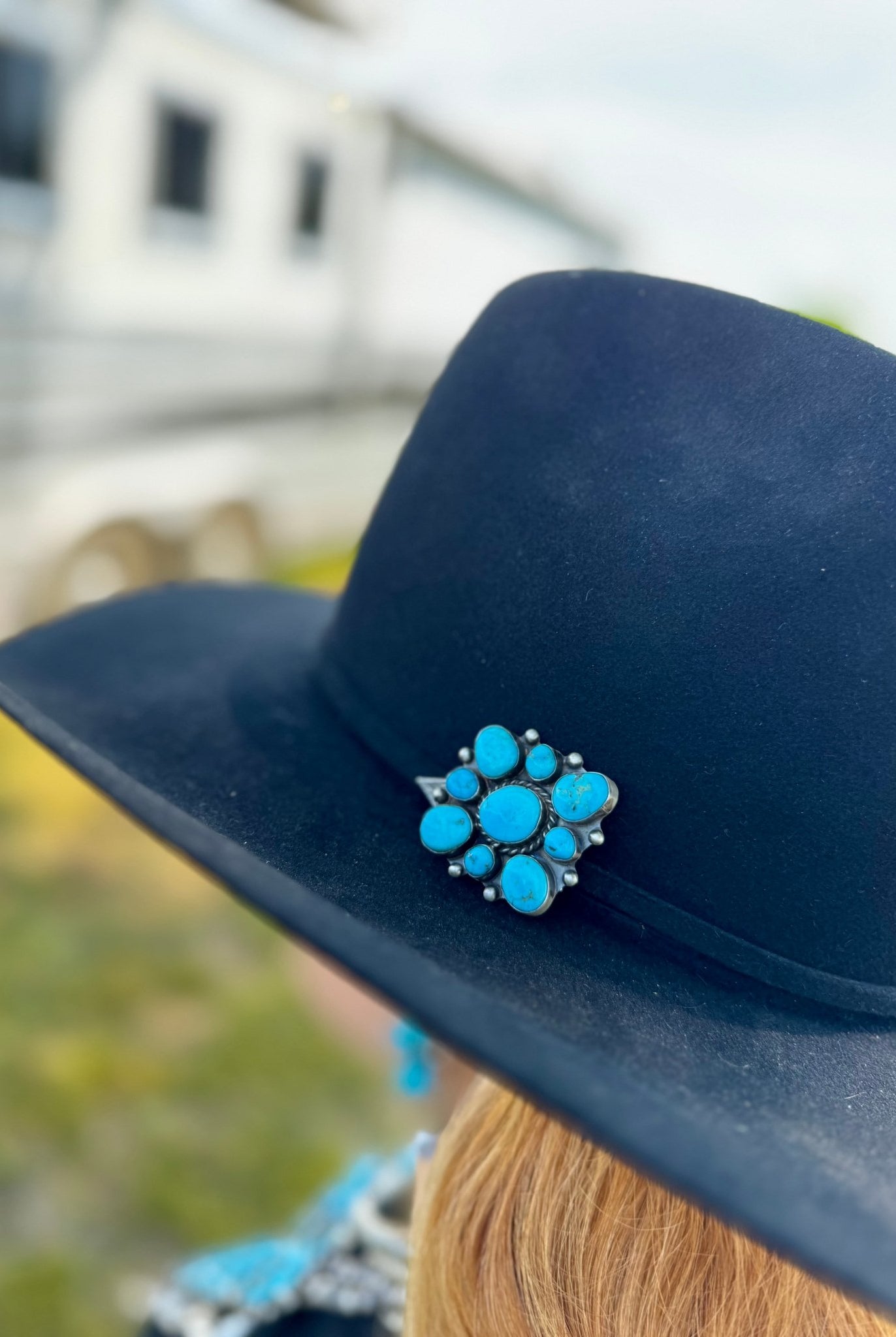 Complete Squash Blossom Set – Kingman Turquoise – Sterling Silver – Navajo Made by Wilson Dawes - Deadwood South Boutique & Company LLC