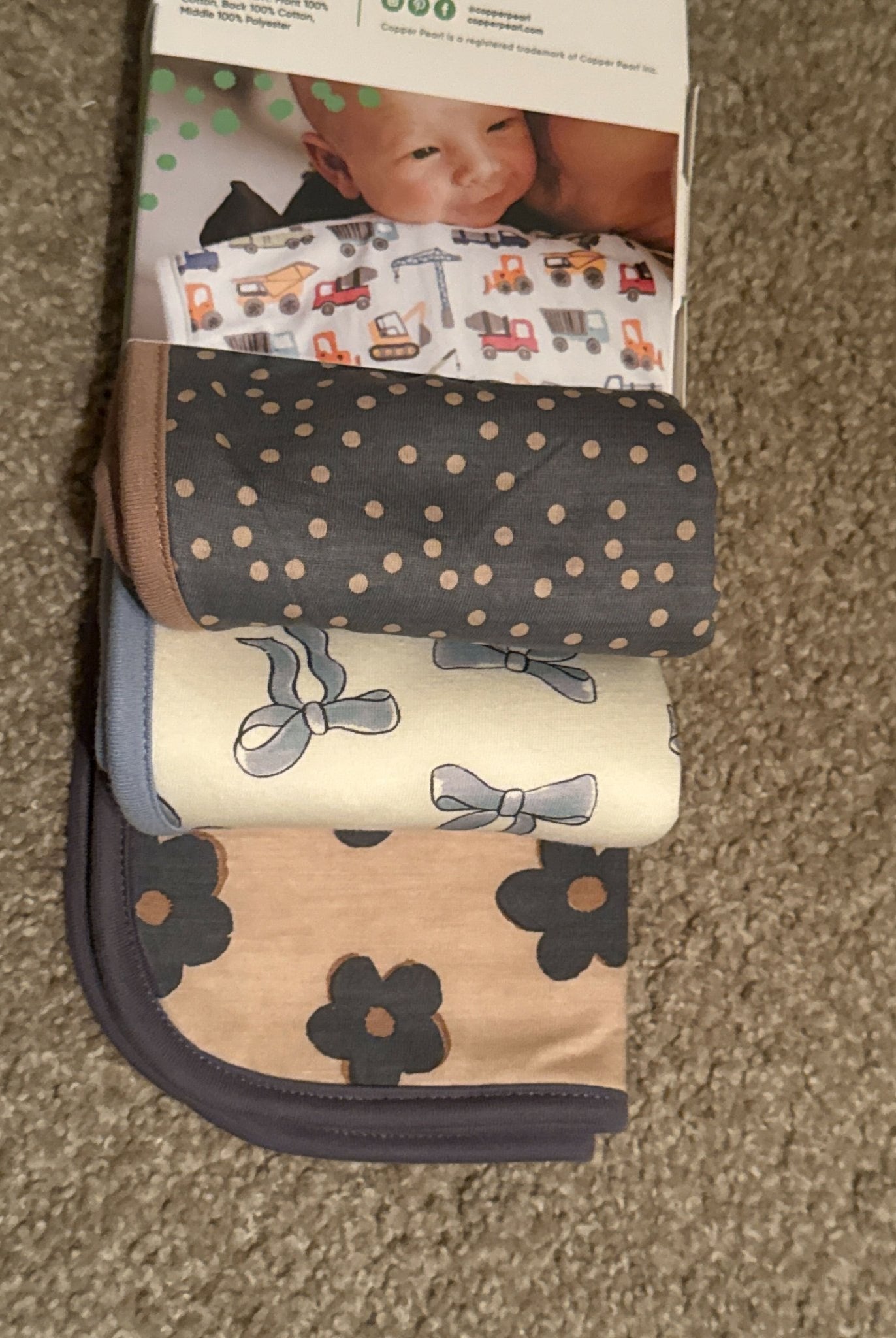 Copper Pearl Burp Cloth 3pk. - Deadwood South Boutique & Company LLC