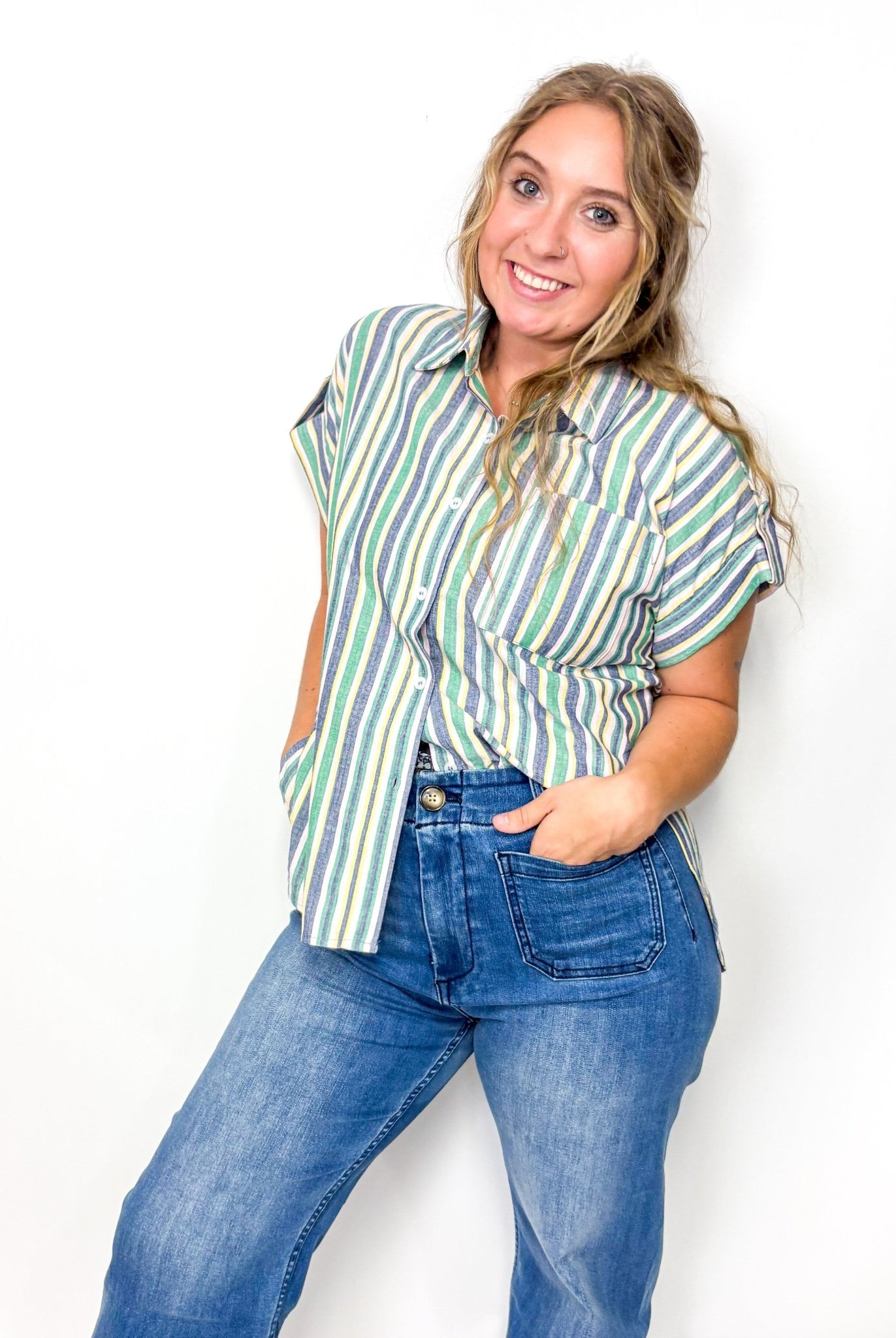 Corley Linen Stripped Shirt - Deadwood South Boutique & Company LLC