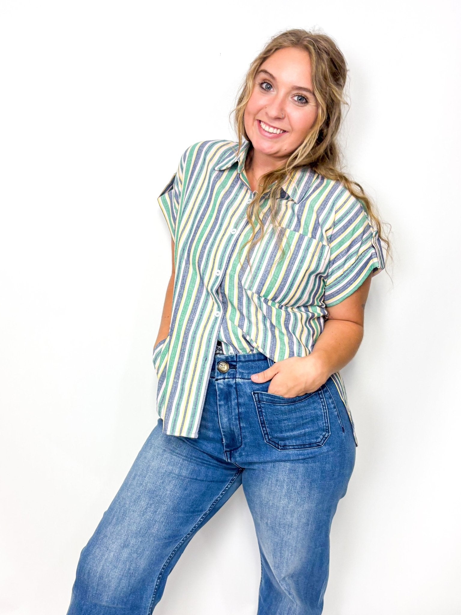 Corley Linen Stripped Shirt - Deadwood South Boutique & Company LLC