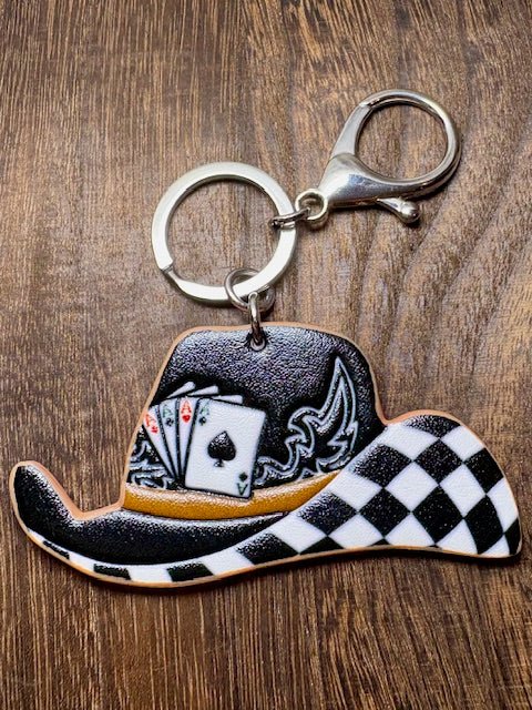 Cowboy Hat Playing Card Bag Charm - Deadwood South Boutique & Company LLC