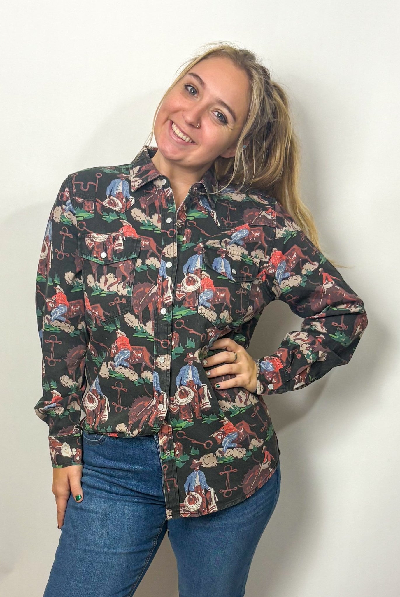 Cowboy Pearl Snap Button Up Long Sleeve - Deadwood South Boutique & Company LLC