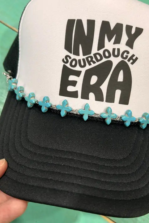 Vibes Turquoise Fashion Cross Trucker Cap Chain-Accessories-Deadwood South Boutique & Company-Deadwood South Boutique, Women's Fashion Boutique in Henderson, TX