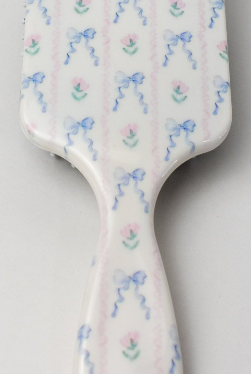 Dainty Floral & Bow Hair Brush - Deadwood South Boutique & Company LLC