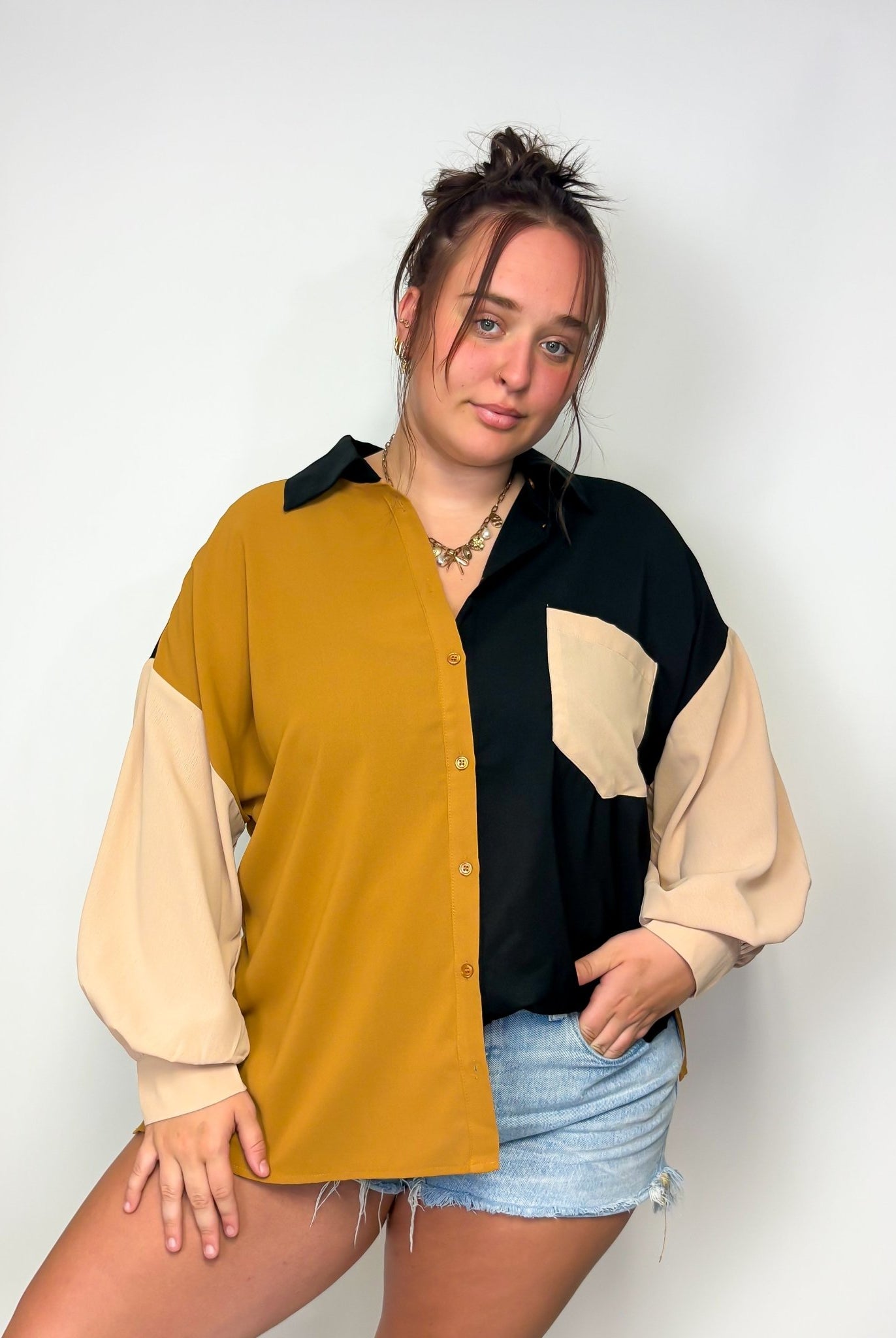 Davi Black Multi Plus Top - Deadwood South Boutique & Company LLC