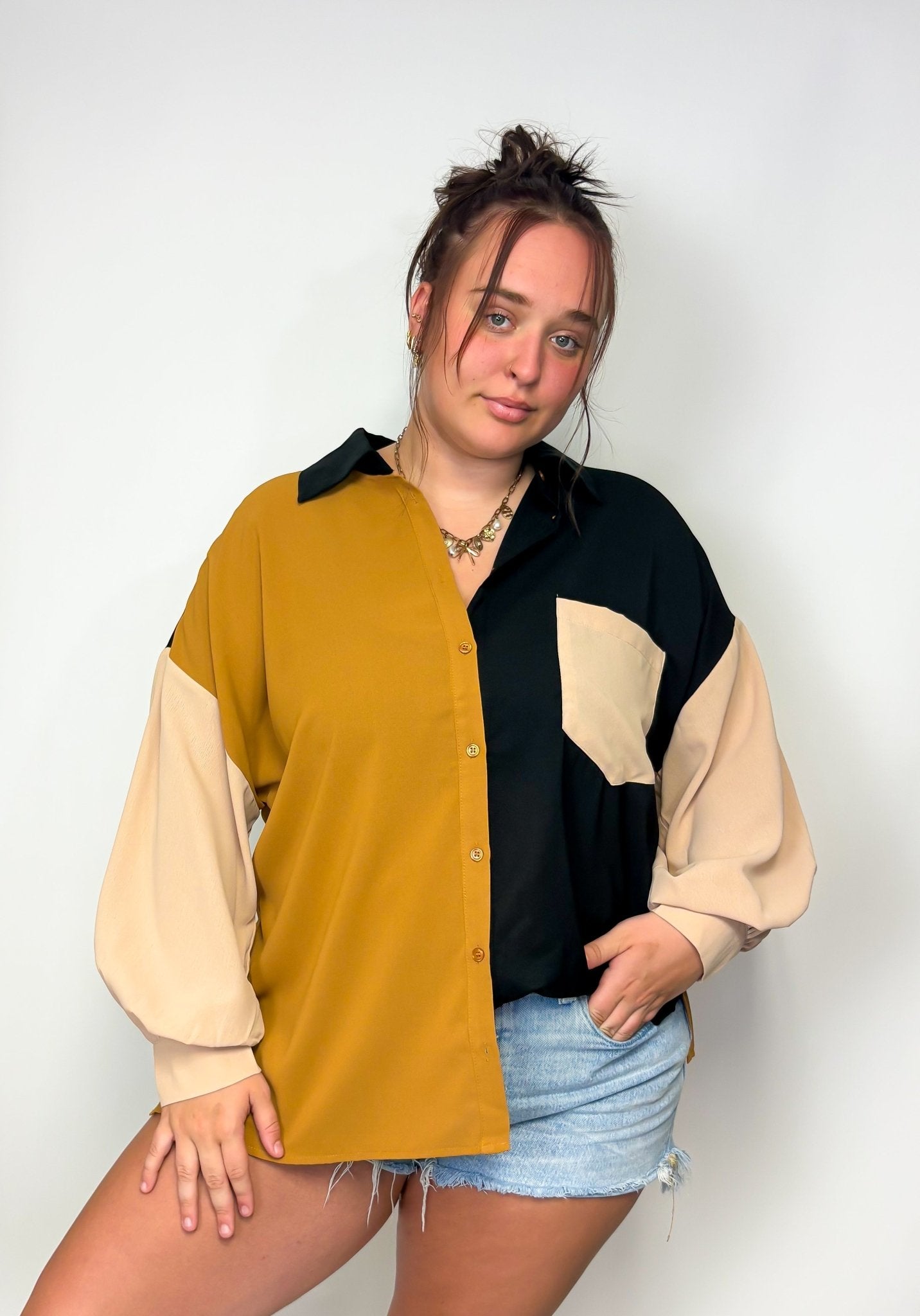 Davi Black Multi Plus Top - Deadwood South Boutique & Company LLC
