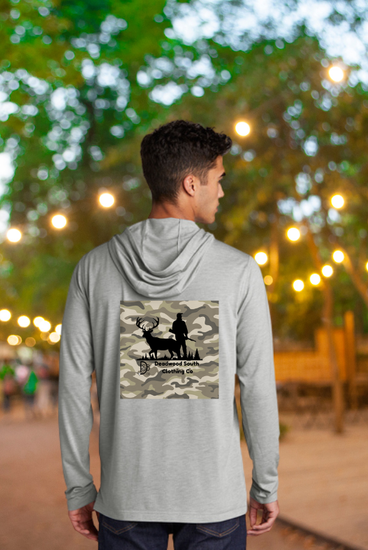 Deer Hunter Camo Hooded Shirt-Men's-Deadwood South Boutique & Company LLC-Deadwood South Boutique, Women's Fashion Boutique in Henderson, TX