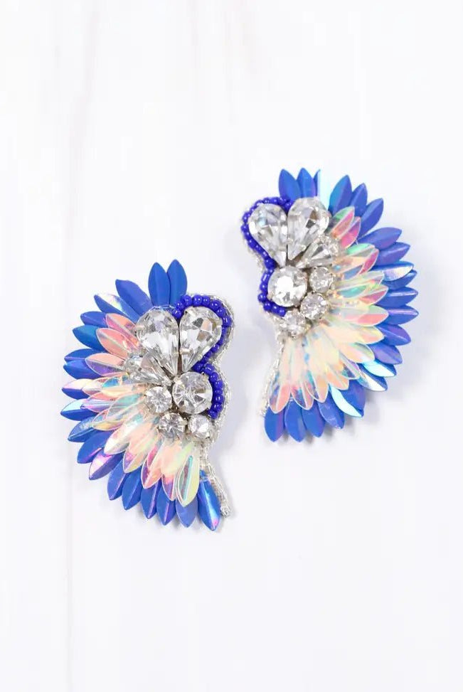 Dekalb Embellished Fan Earrings - Deadwood South Boutique & Company LLC