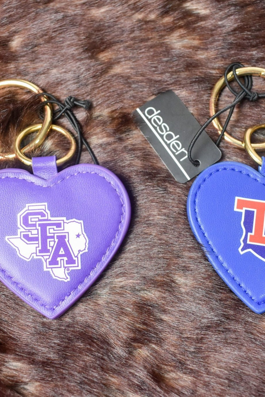 DESDEN: University Heart Keychain / Purse Charm - Deadwood South Boutique & Company LLC