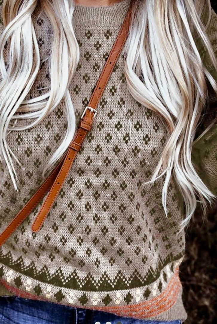 Desert Print Pullover Sweater - Deadwood South Boutique & Company LLC