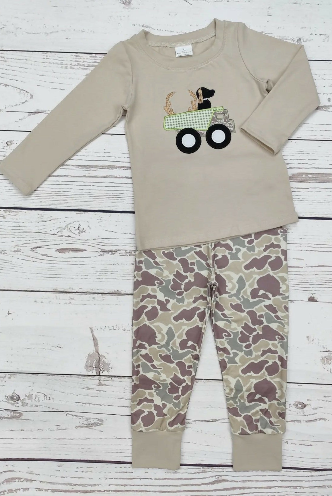Dog Applique’ Camouflage Boys Pants Set - Deadwood South Boutique & Company LLC