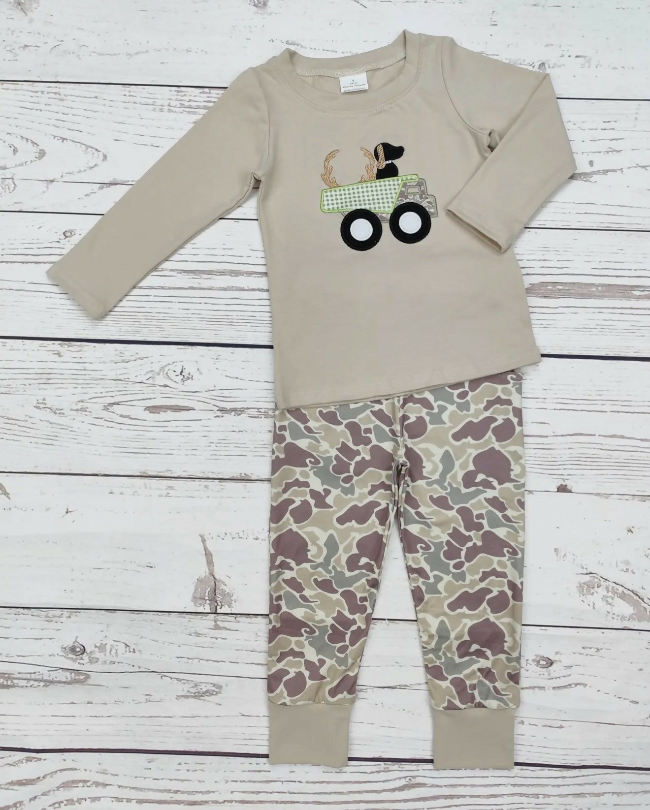 Dog Applique’ Camouflage Boys Pants Set - Deadwood South Boutique & Company LLC