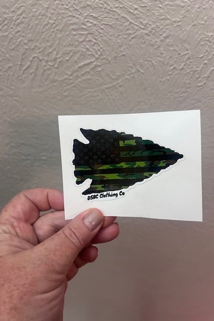 DSBC Camo Arrowhead Flag Sticker - Deadwood South Boutique & Company LLC