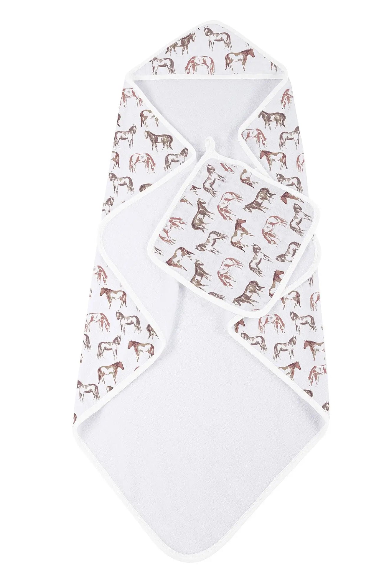 Wild Horses Hooded Towel and Washcloth Set-Bathrobes-Deadwood South Boutique & Company-Deadwood South Boutique, Women's Fashion Boutique in Henderson, TX