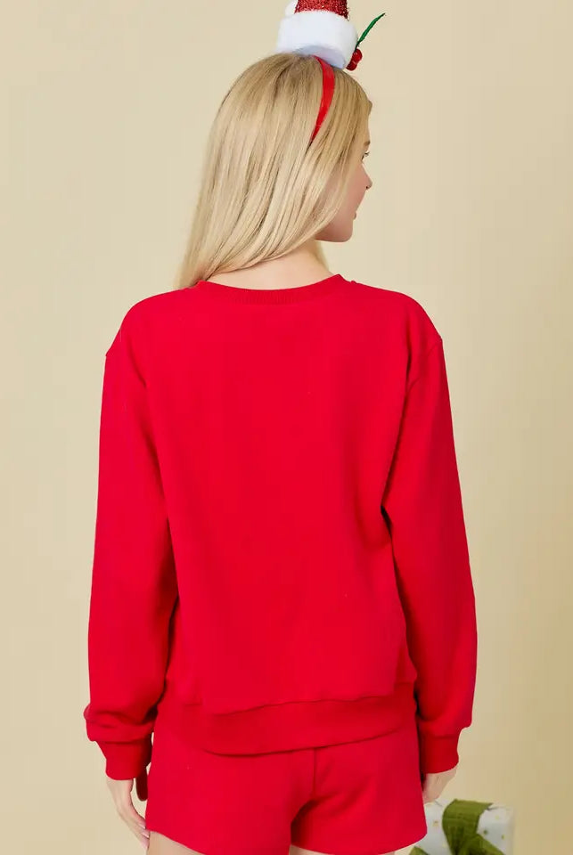 Merry Sequin Christmas Lights Shirt and Shorts-Tops & Tees-Deadwood South Boutique & Company LLC-Deadwood South Boutique, Women's Fashion Boutique in Henderson, TX