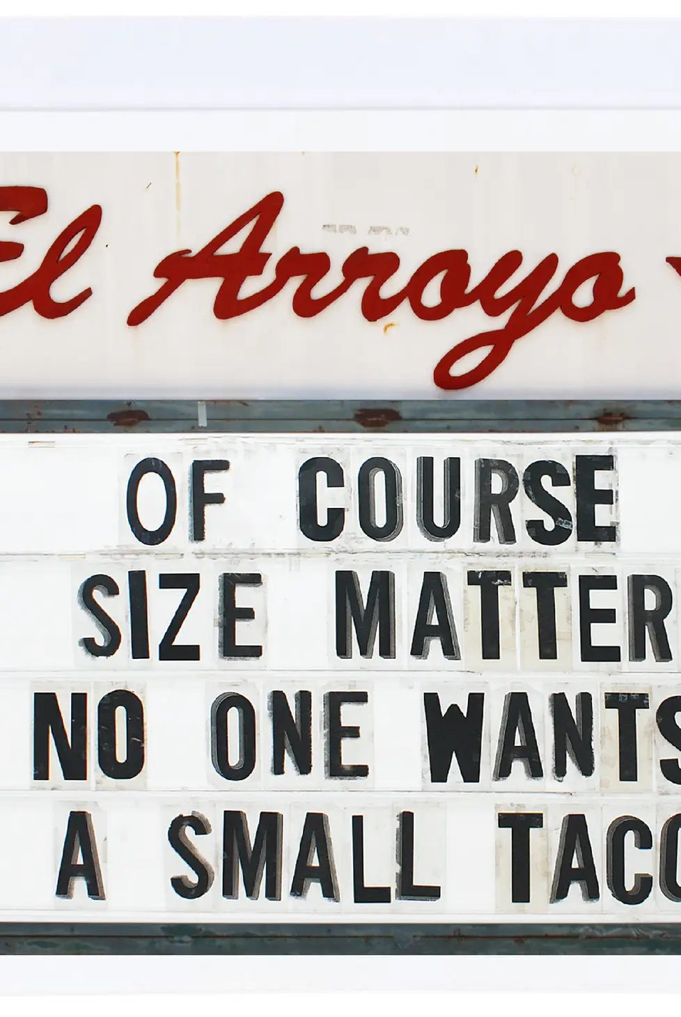 El Arroyo Size Matters Card - Deadwood South Boutique & Company LLC