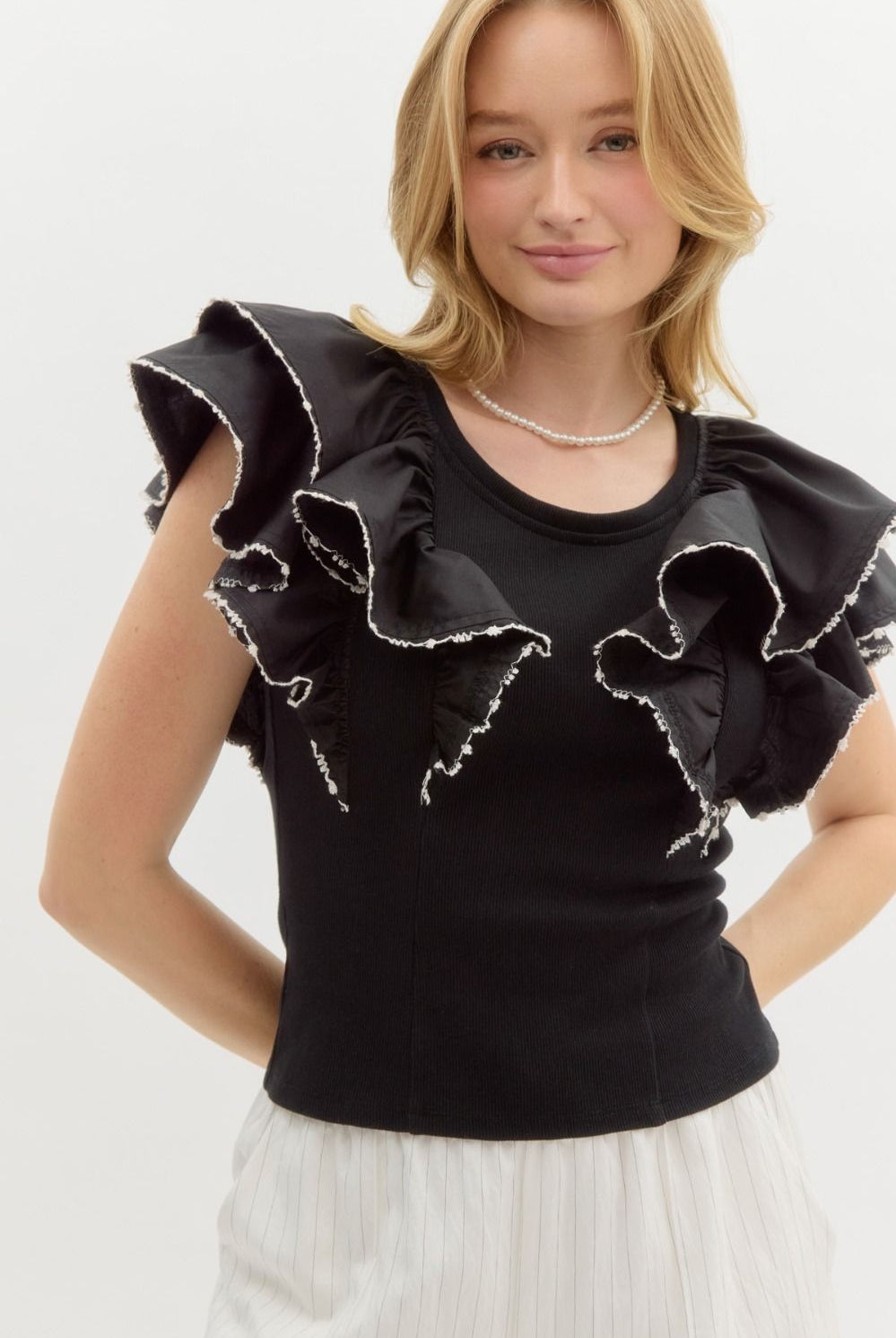 Stock Show Girlies Ruffle Sleeve Top-Tops & Tees-Deadwood South Boutique & Company LLC-Deadwood South Boutique, Women's Fashion Boutique in Henderson, TX