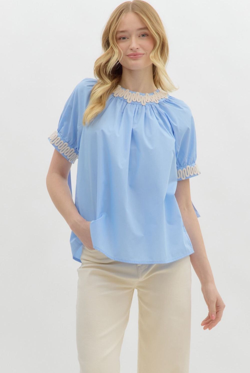 Ester Bubble Sleeve Top-Tops & Tees-Deadwood South Boutique & Company LLC-Deadwood South Boutique, Women's Fashion Boutique in Henderson, TX