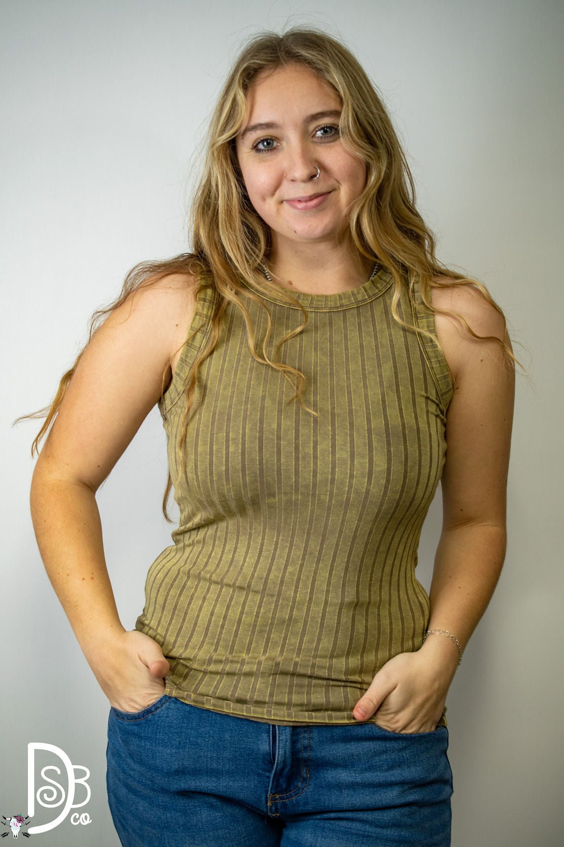 EZ Rosa Ribbed Tank - Deadwood South Boutique & Company LLC