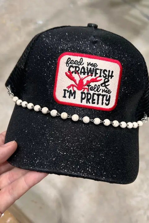 Vibes Fashion White Turquoise Trucker Cap Chain-Accessories-Deadwood South Boutique & Company-Deadwood South Boutique, Women's Fashion Boutique in Henderson, TX