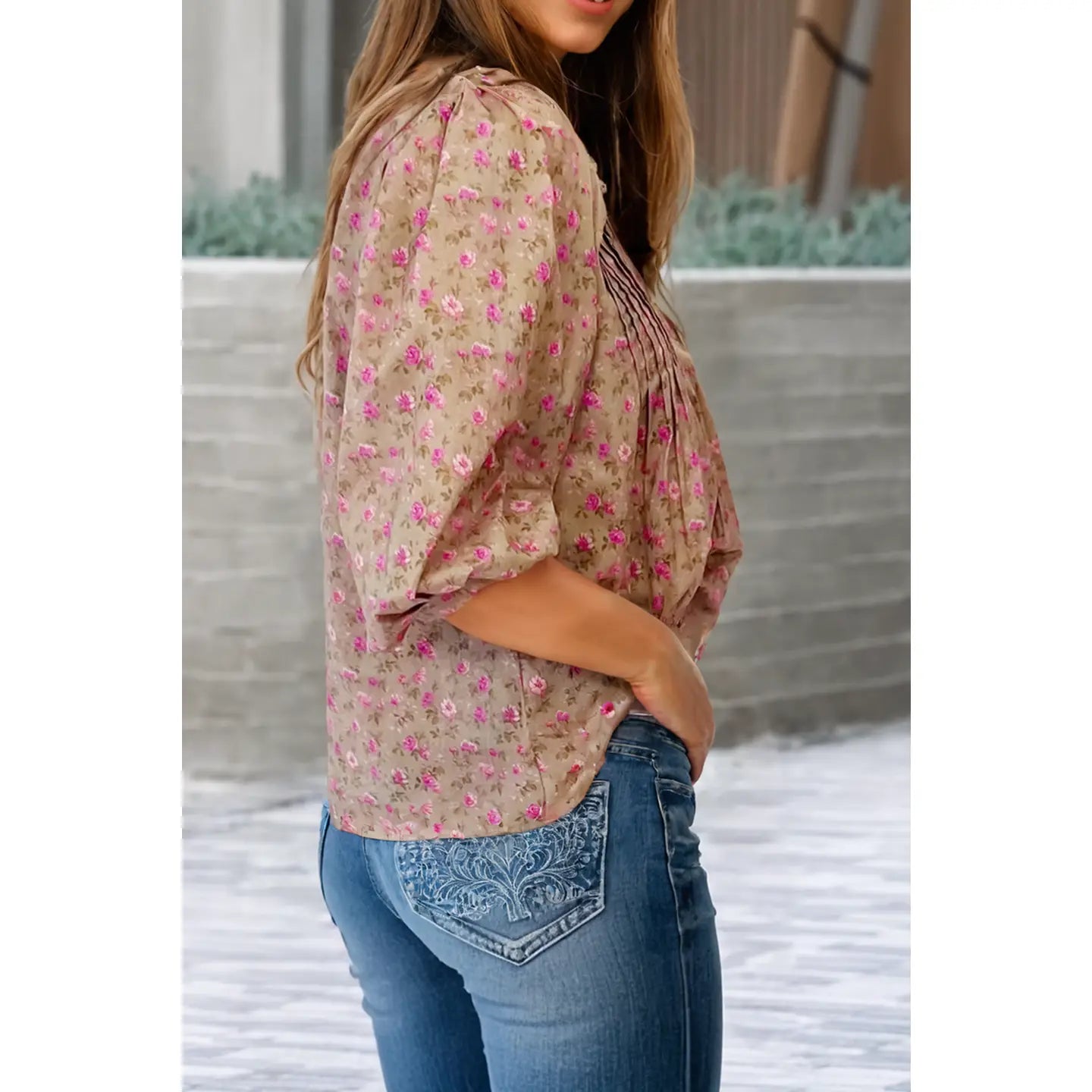 The Becky Floral Bow Top-Tops & Tees-Deadwood South Boutique & Company LLC-Deadwood South Boutique, Women's Fashion Boutique in Henderson, TX