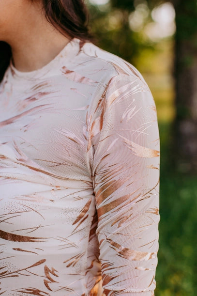 Gold Paint Mesh Top-Mesh Top-Deadwood South Boutique & Company LLC-Deadwood South Boutique, Women's Fashion Boutique in Henderson, TX