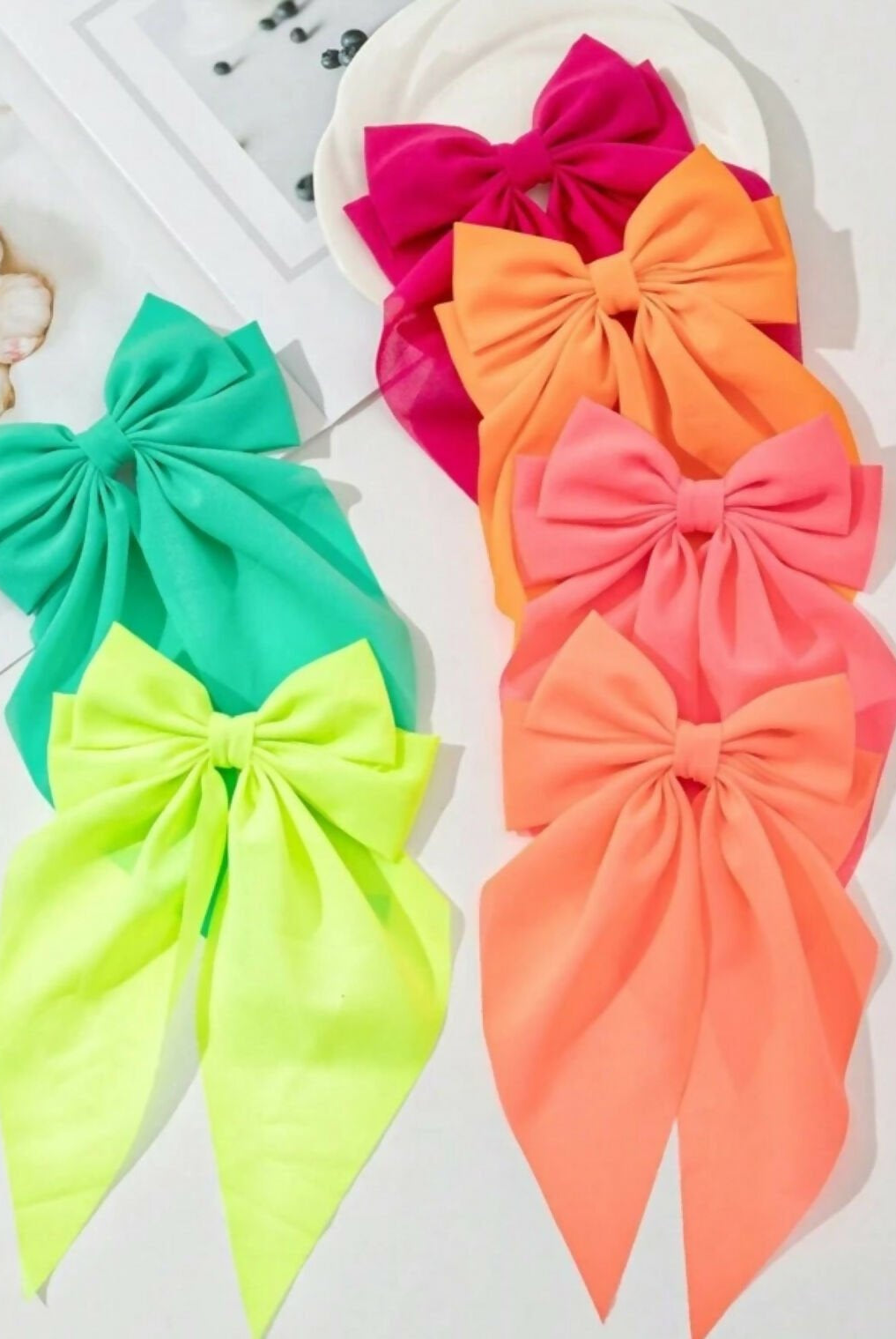 Fluorescent Ribbon Bow - Deadwood South Boutique & Company LLC