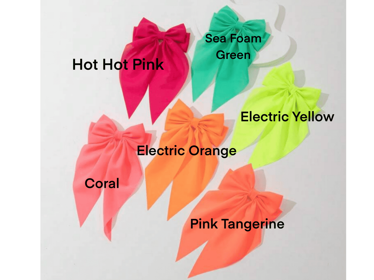 Fluorescent Ribbon Bow - Deadwood South Boutique & Company LLC