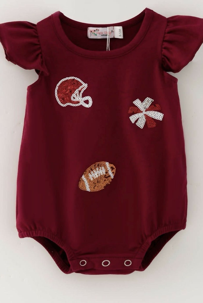 Football Sequin Romper - Deadwood South Boutique & Company LLC