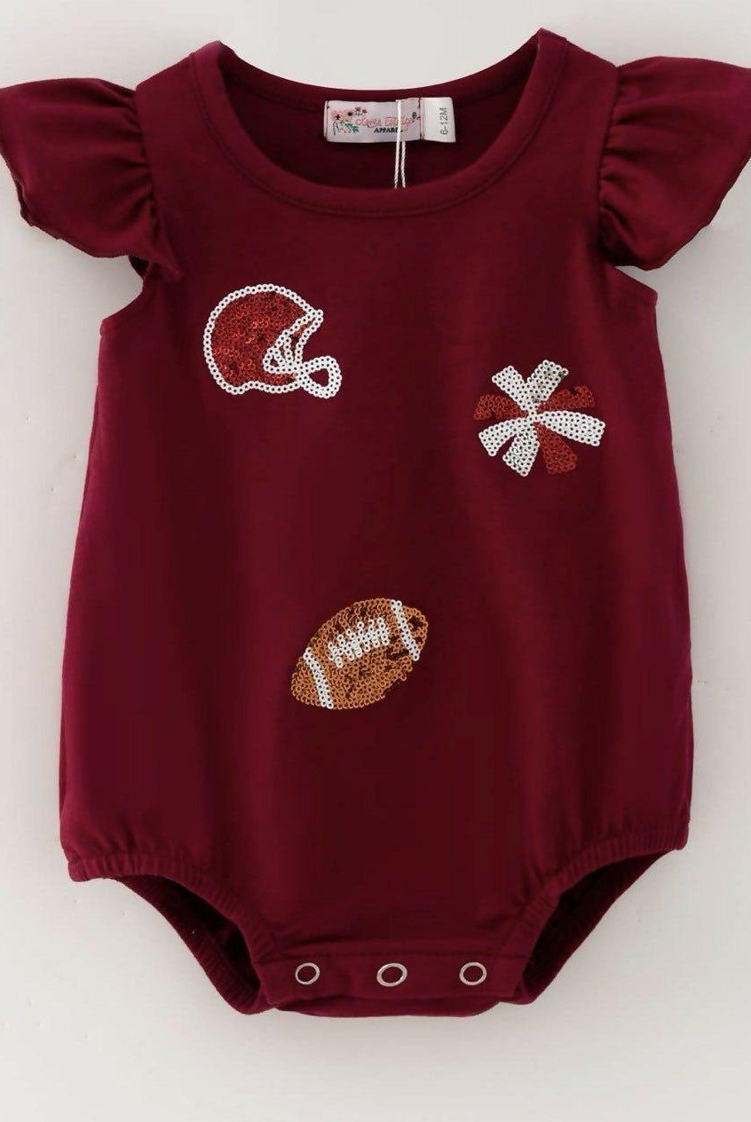 Football Sequin Romper - Deadwood South Boutique & Company LLC