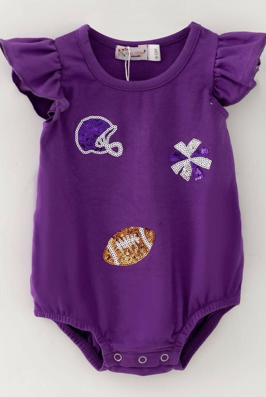 Football Sequin Romper - Deadwood South Boutique & Company LLC