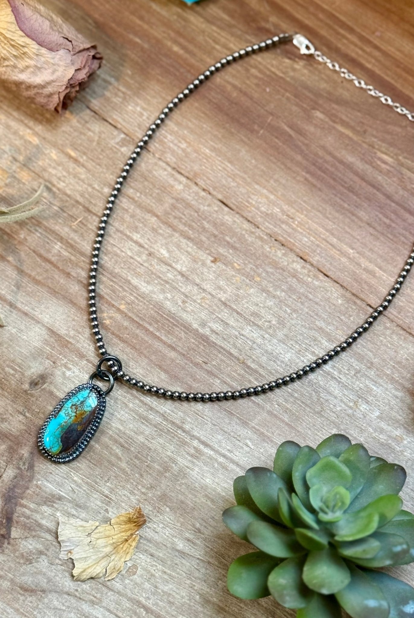FREE Sterling Silver Pearl Necklace + MJ Long Oval Turquoise Pendant - Deadwood South Boutique & Company LLC