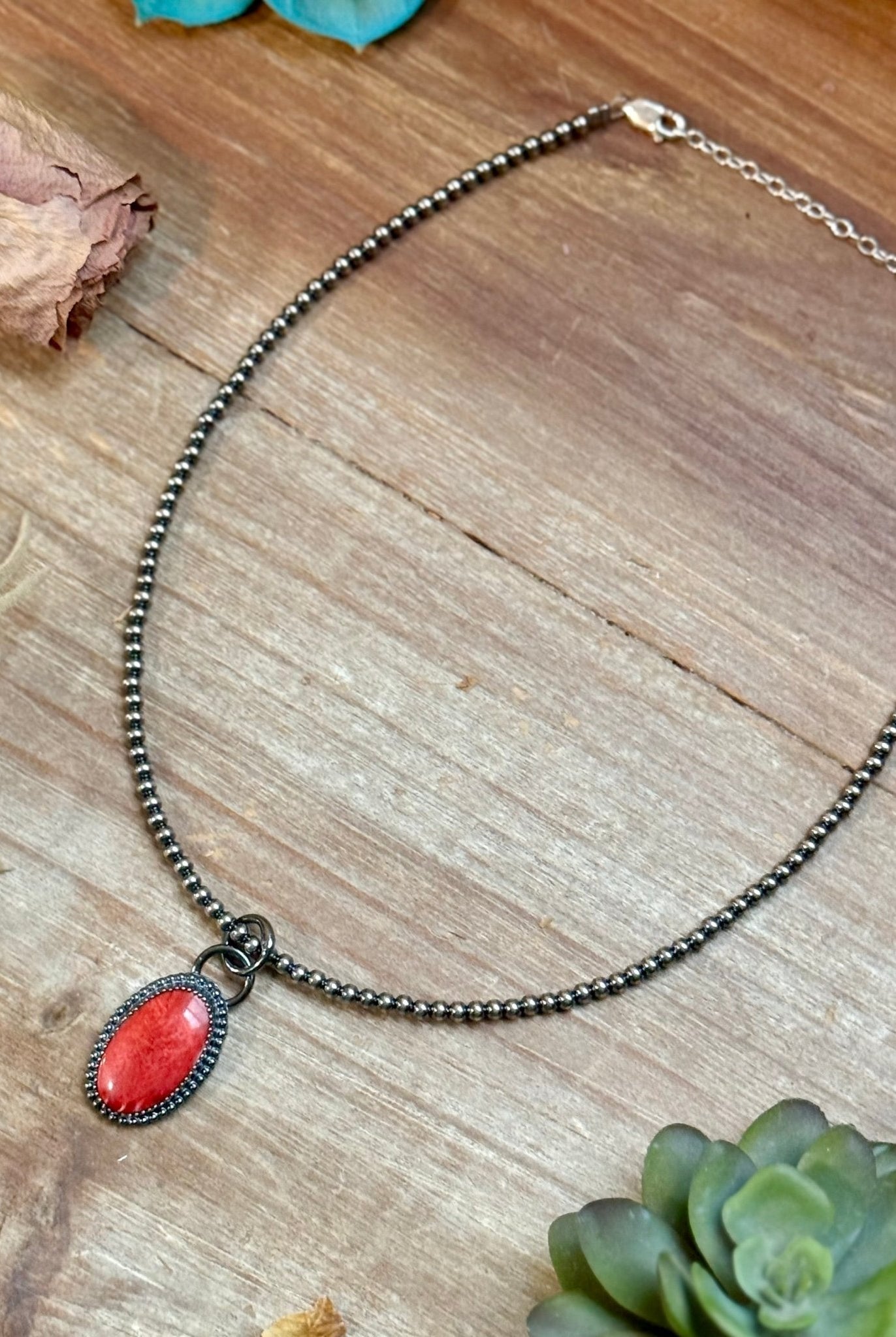 FREE Sterling Silver Pearl Necklace + MJ Oval Red Spiny Oyster Pendant - Deadwood South Boutique & Company LLC