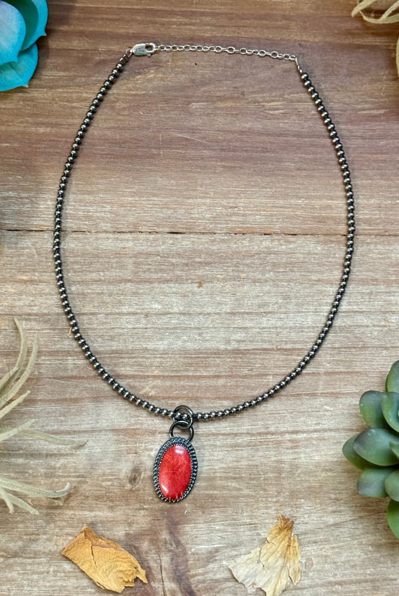 FREE Sterling Silver Pearl Necklace + MJ Oval Red Spiny Oyster Pendant - Deadwood South Boutique & Company LLC