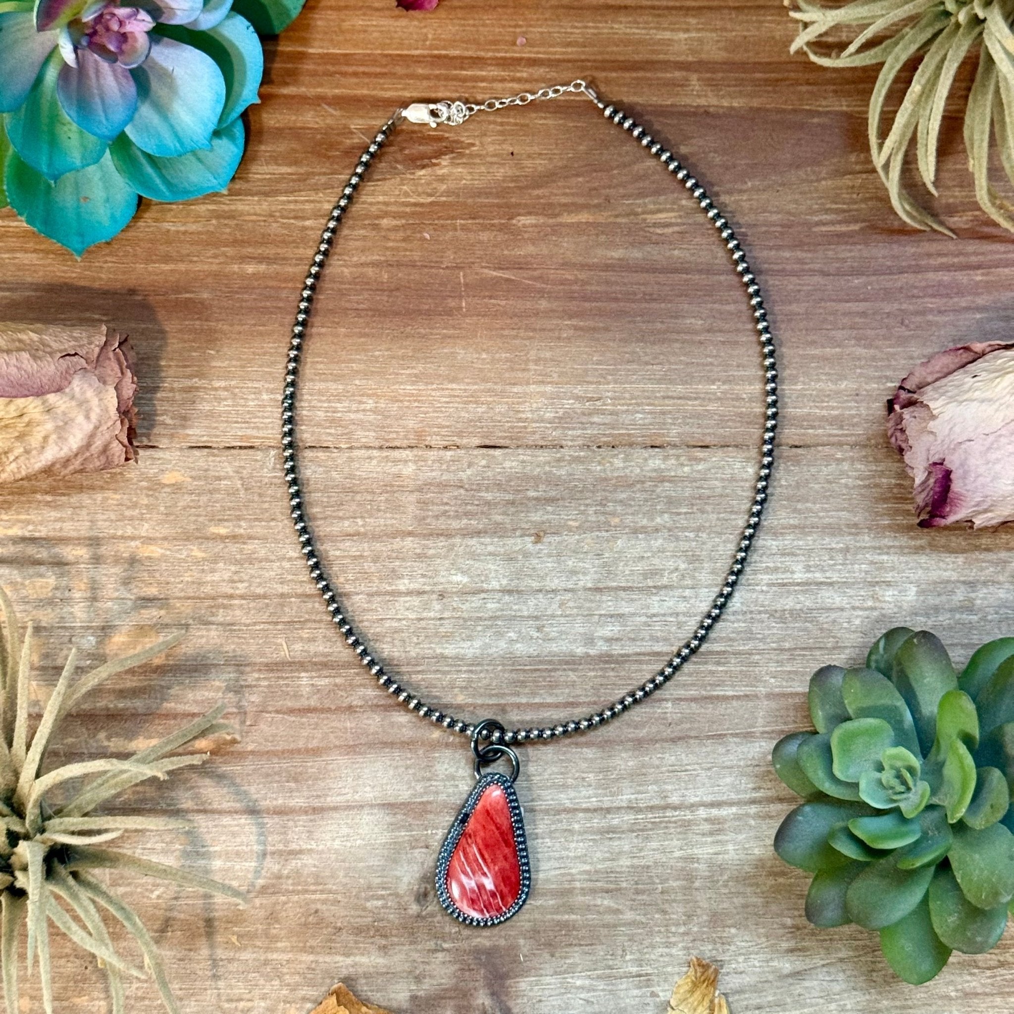 FREE Sterling Silver Pearl Necklace + MJ Red Spiny Oyster Pendant - Deadwood South Boutique & Company LLC