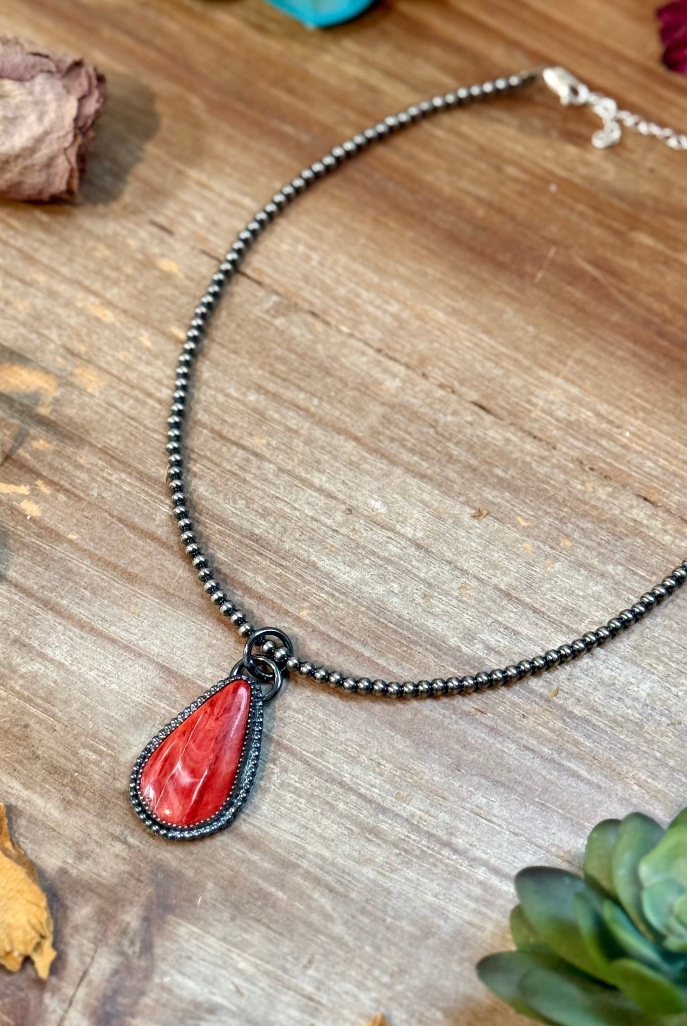 FREE Sterling Silver Pearl Necklace + MJ Red Spiny Oyster Teardrop Charm - Deadwood South Boutique & Company LLC