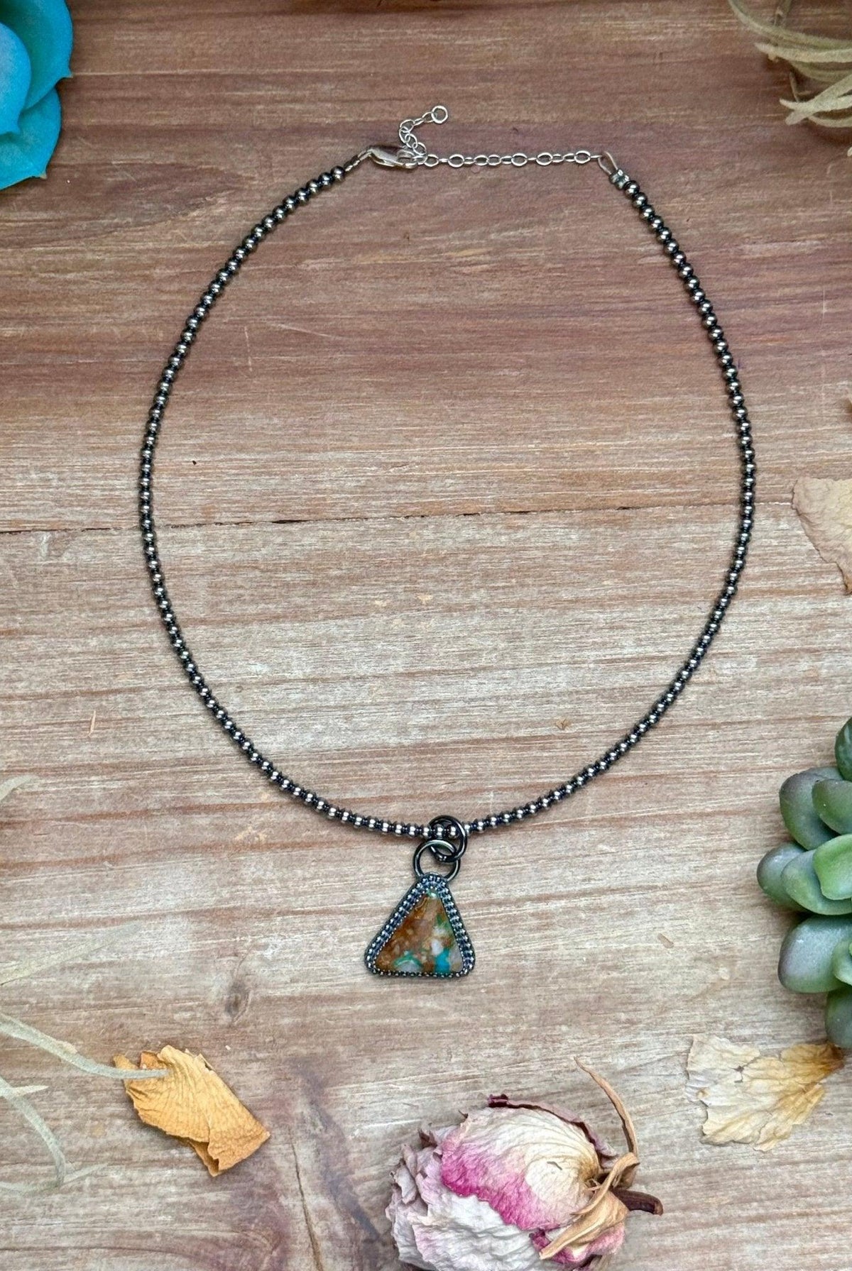 FREE Sterling Silver Pearl Necklace + MJ Triangle Royston Turquoise Pendant - Deadwood South Boutique & Company LLC