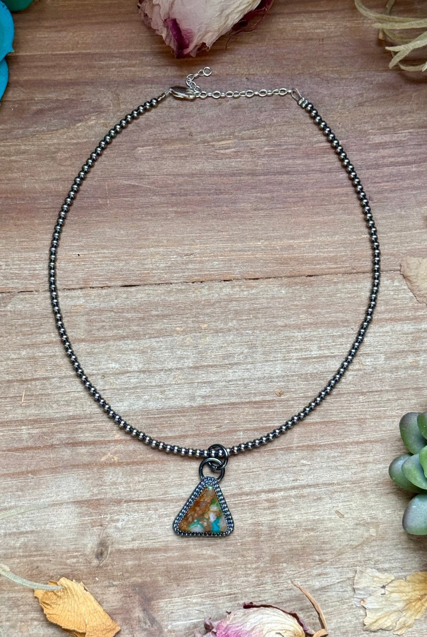 FREE Sterling Silver Pearl Necklace + MJ Triangle Royston Turquoise Pendant - Deadwood South Boutique & Company LLC