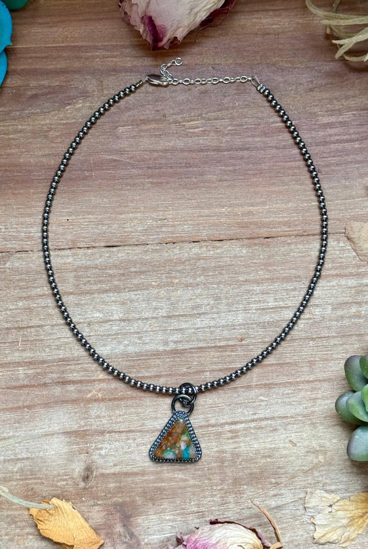 FREE Sterling Silver Pearl Necklace + MJ Triangle Royston Turquoise Pendant - Deadwood South Boutique & Company LLC