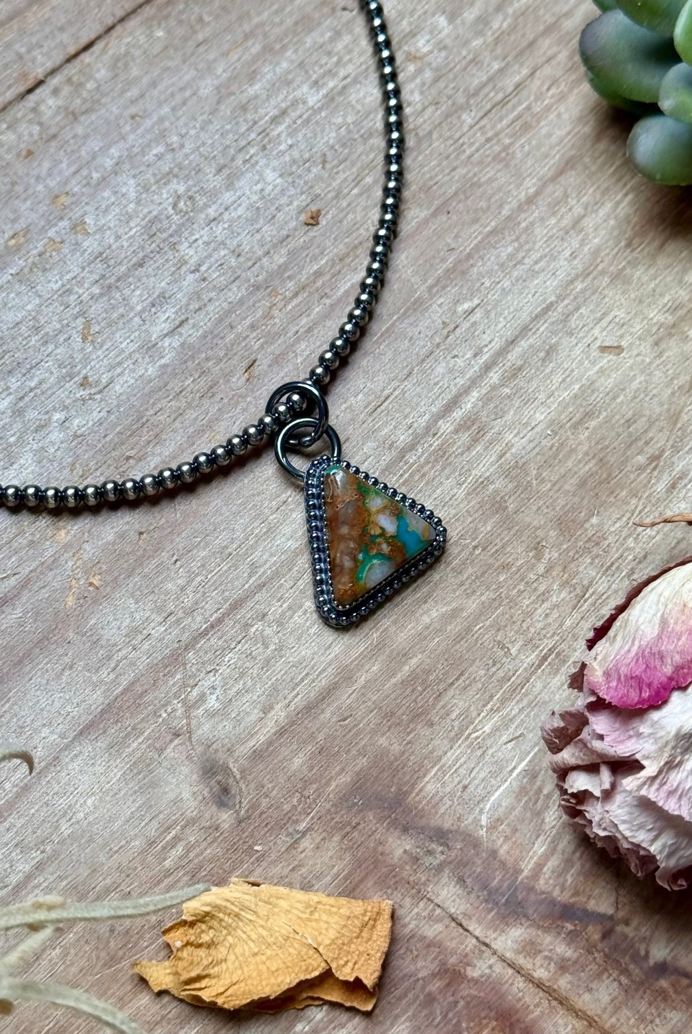 FREE Sterling Silver Pearl Necklace + MJ Triangle Royston Turquoise Pendant - Deadwood South Boutique & Company LLC