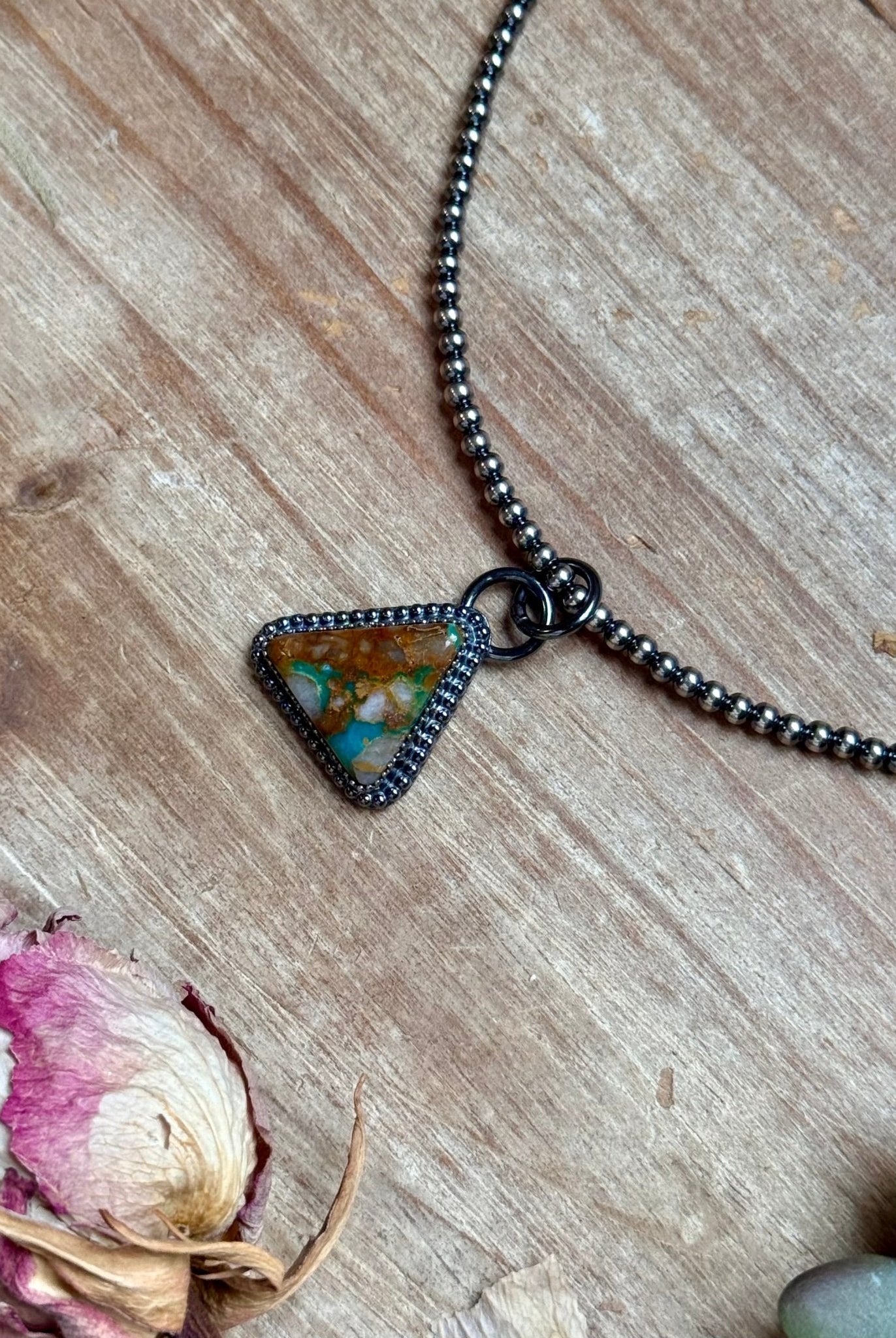 FREE Sterling Silver Pearl Necklace + MJ Triangle Royston Turquoise Pendant - Deadwood South Boutique & Company LLC