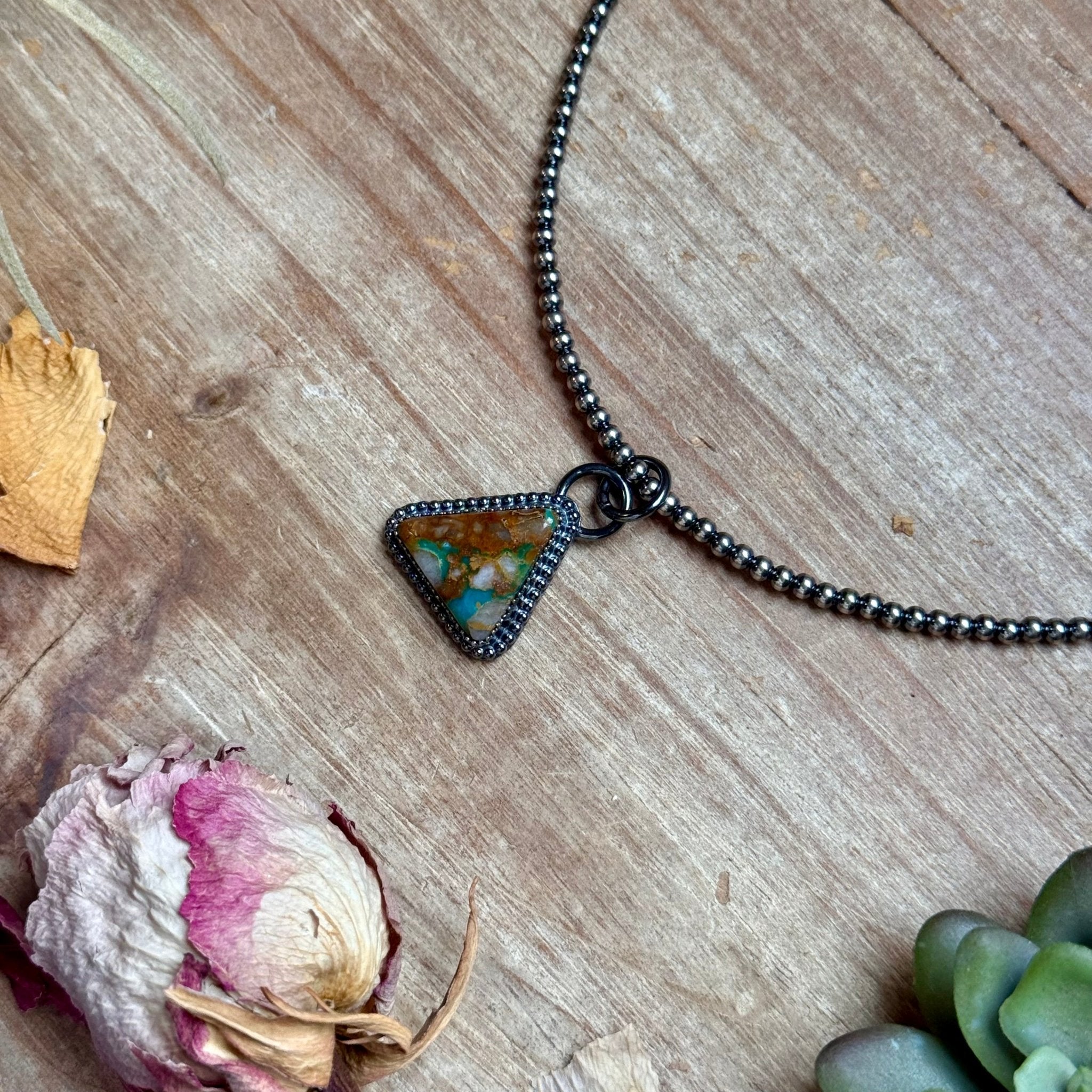 FREE Sterling Silver Pearl Necklace + MJ Triangle Royston Turquoise Pendant - Deadwood South Boutique & Company LLC