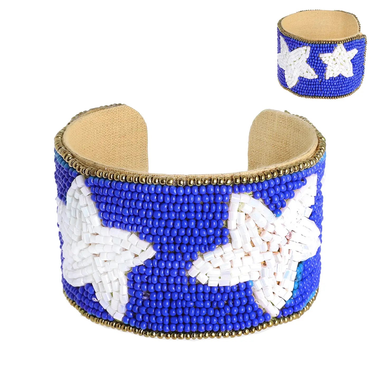 Game Day Beaded Star Cuff Bracelet - Deadwood South Boutique & Company LLC