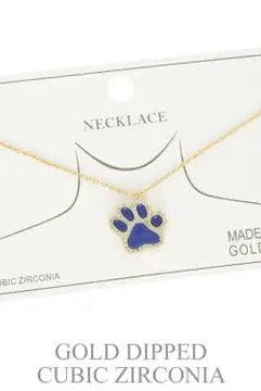 Game Day Gold Plated Paw Print Necklace - Deadwood South Boutique & Company LLC